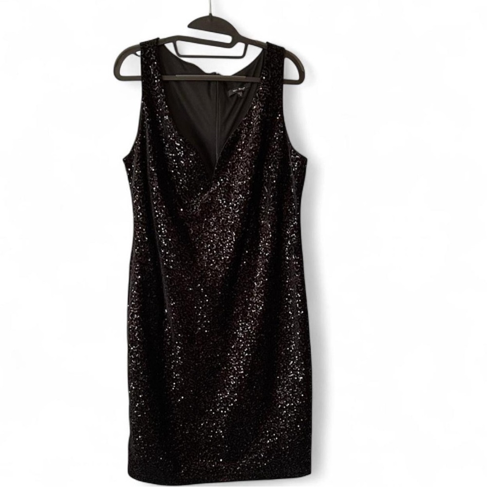 Elegant Black Sequin Mini Dress